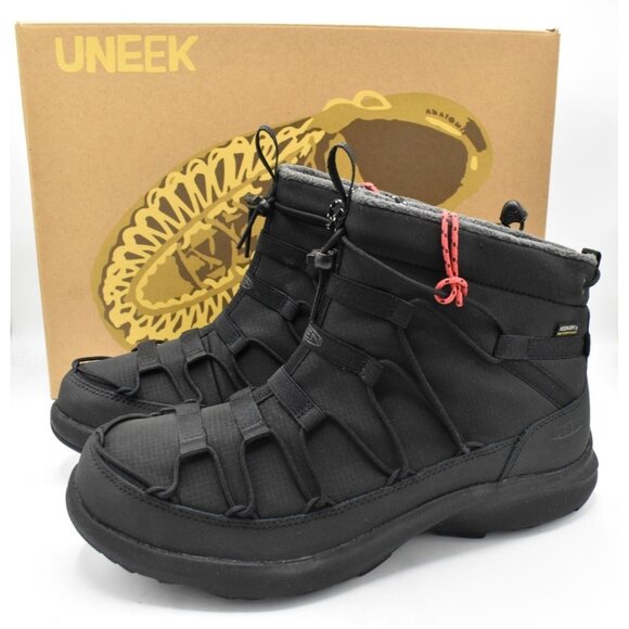 Keen Mens Size 10 Uneek SNK Chukka Triple Black Waterproof Boots Shoes - Picture 1 of 15